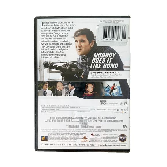 James Bond 007 On Her Majesty's Secret Service Ian Fleming DVD NEW Sealed - Picture 2 of 4